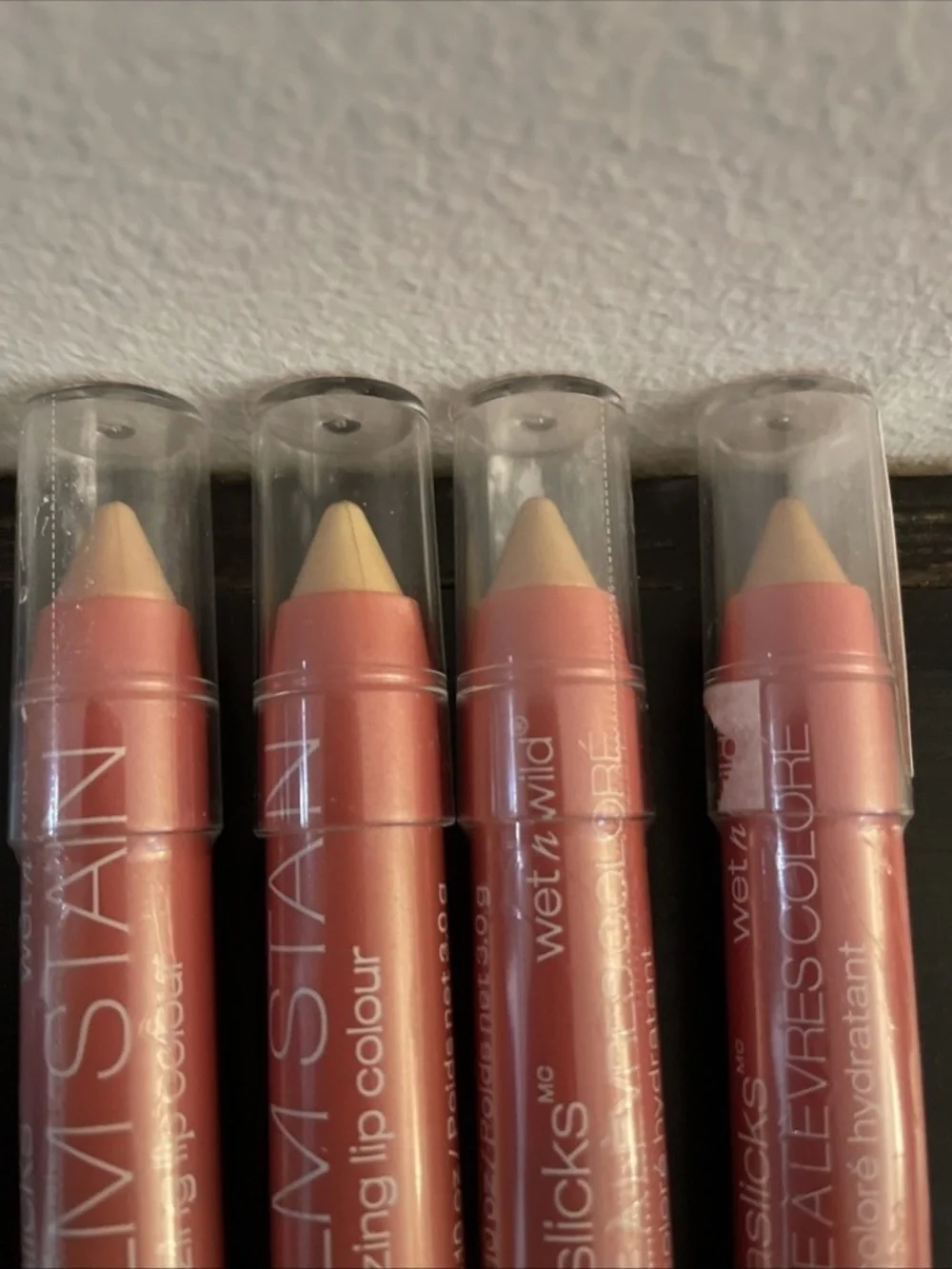 Wet n Wild Megaslicks Balm Stain Moisturizing Lip Colour # 128 PINKY PROMISE, x4